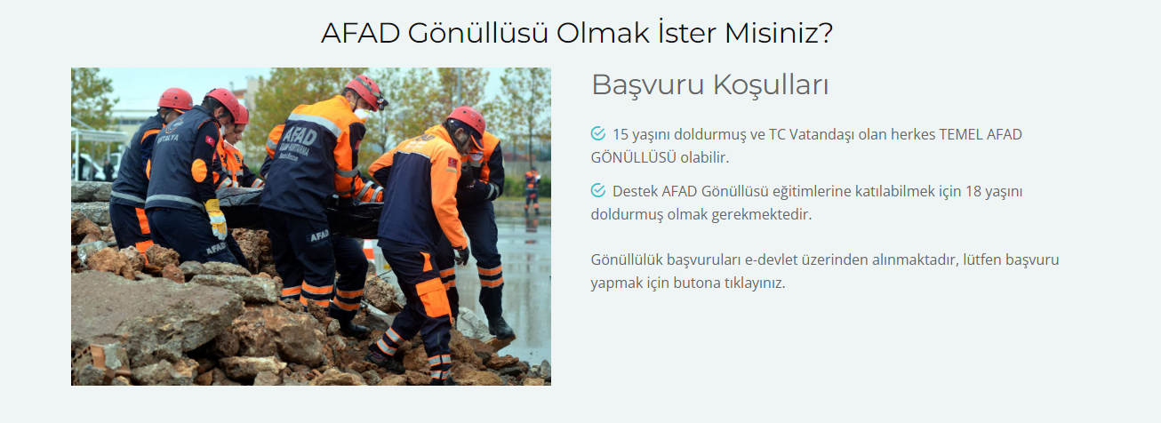 afad gönüllü başvur