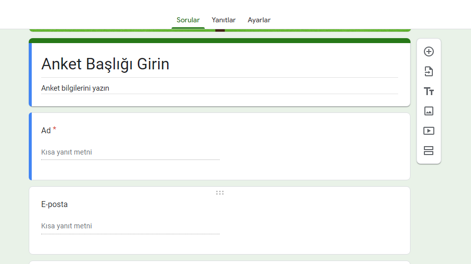 Google Forms Anket Örnekleri