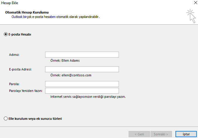 Outlook profilinizi yeniden oluşturun