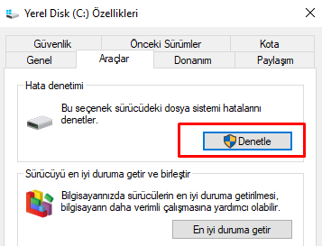 outlook disk sorunu