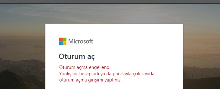 hotmail oturum açma engellendi