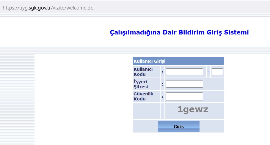 Vizite Giriş Sistemine Giremiyorum